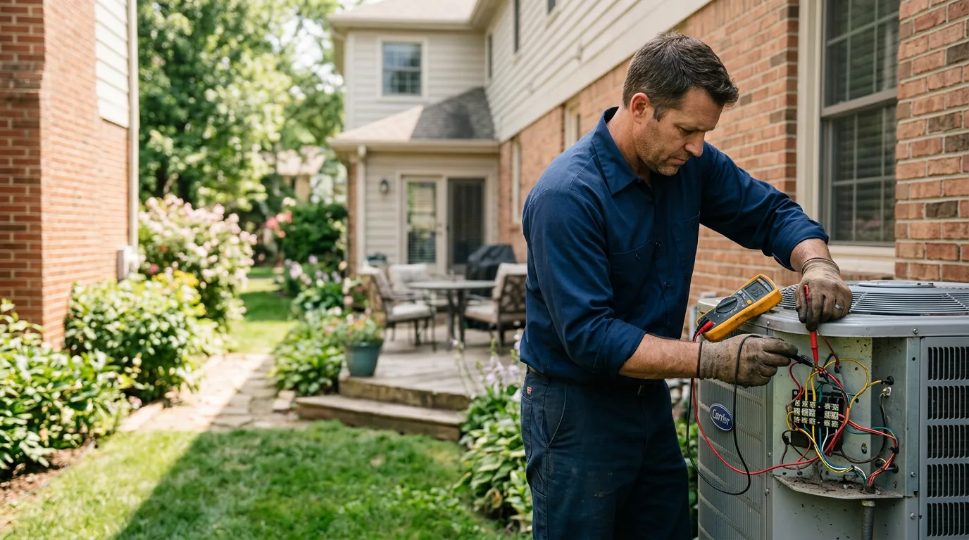HVAC technician working near Falls, PA
